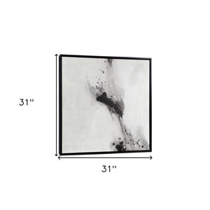 HomeRoots Raven Mist I Hand-Painted Giclée Canvas Art in Black Floater Frame - Modern Wall Décor Upgrade! 576626