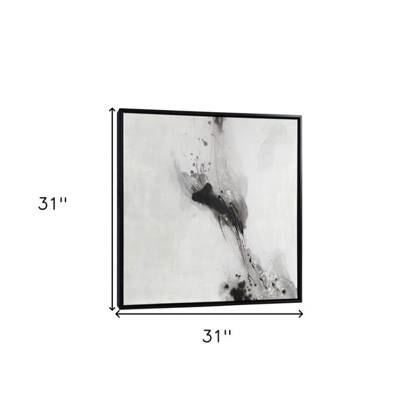 HomeRoots Raven Mist I Hand-Painted Giclée Canvas Art in Black Floater Frame - Modern Wall Décor Upgrade! 576626