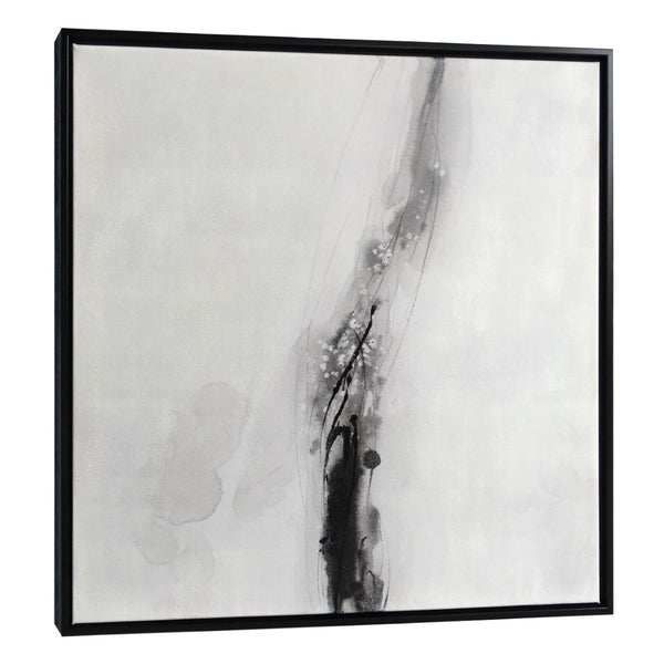 HomeRoots Raven Mist II Canvas Artwork in Black Floater Frame - Modern Wall Art for Stylish Home Decor 576627
