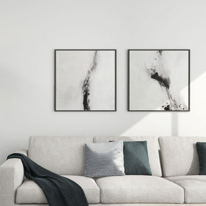 HomeRoots Raven Mist II Canvas Artwork in Black Floater Frame - Modern Wall Art for Stylish Home Decor 576627