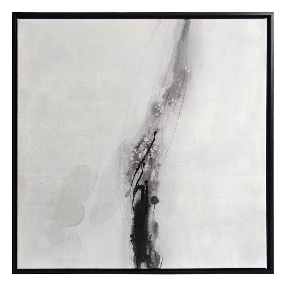 HomeRoots Raven Mist II Canvas Artwork in Black Floater Frame - Modern Wall Art for Stylish Home Decor 576627