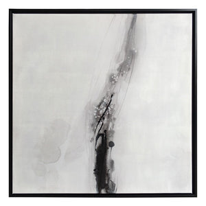 HomeRoots Raven Mist II Canvas Artwork in Black Floater Frame - Modern Wall Art for Stylish Home Decor 576627