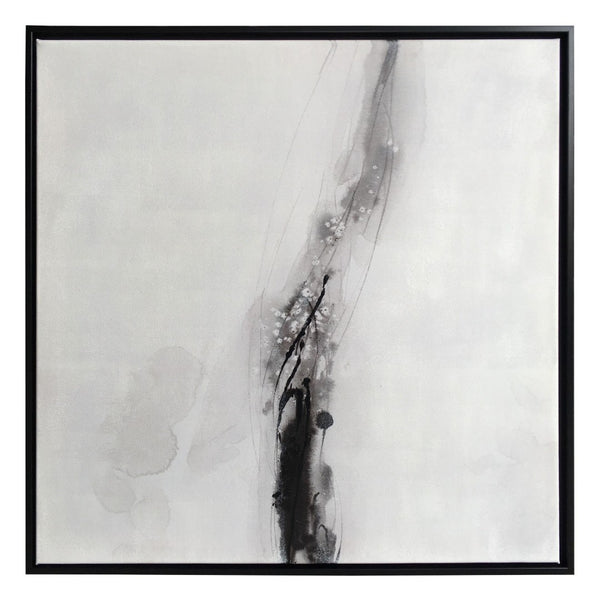 HomeRoots Raven Mist II Canvas Artwork in Black Floater Frame - Modern Wall Art for Stylish Home Decor 576627