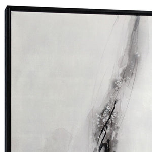 HomeRoots Raven Mist II Canvas Artwork in Black Floater Frame - Modern Wall Art for Stylish Home Decor 576627