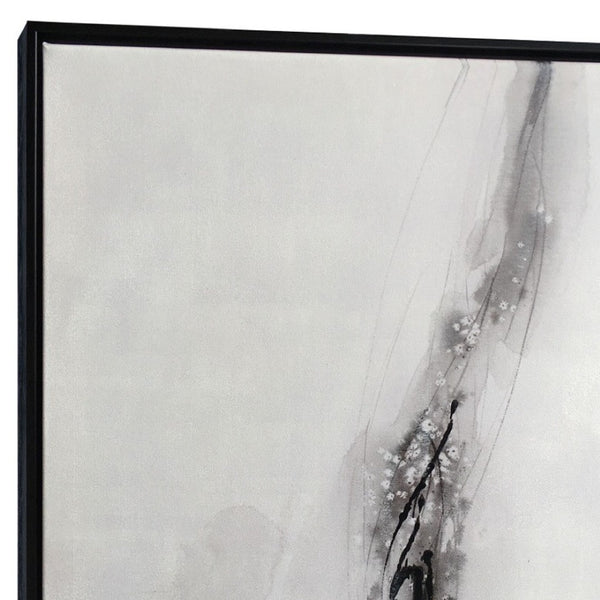 HomeRoots Raven Mist II Canvas Artwork in Black Floater Frame - Modern Wall Art for Stylish Home Decor 576627