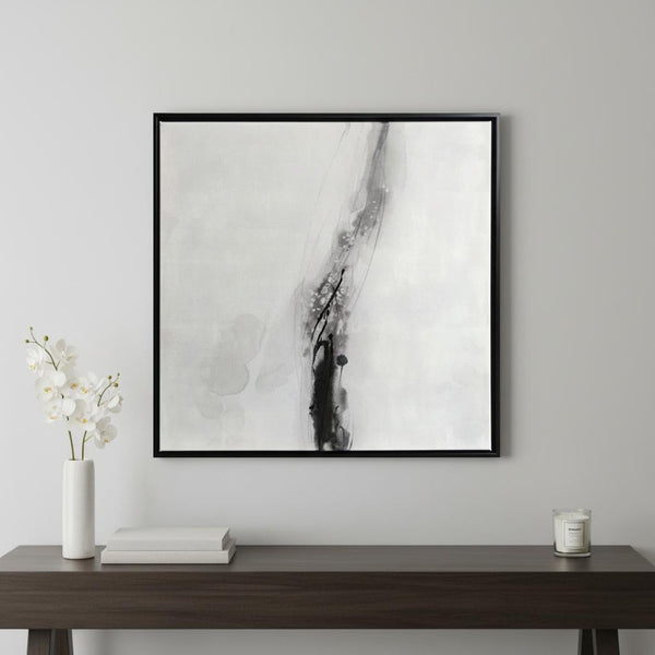 HomeRoots Raven Mist II Canvas Artwork in Black Floater Frame - Modern Wall Art for Stylish Home Decor 576627