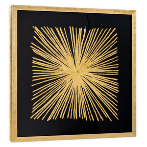 HomeRoots Aurous Flare Gold Shadowbox Textual Art – Luxe, Modern Wall Décor for Living Spaces & Offices 576628