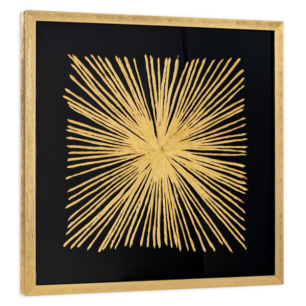 HomeRoots Aurous Flare Gold Shadowbox Textual Art – Luxe, Modern Wall Décor for Living Spaces & Offices 576628