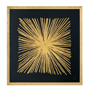 HomeRoots Aurous Flare Gold Shadowbox Textual Art – Luxe, Modern Wall Décor for Living Spaces & Offices 576628