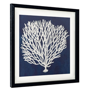 HomeRoots Sea Fan I Coastal Shadowbox Wall Art - Modern Black Textured Print for Home Decor Accent Piece 576629