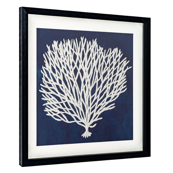 HomeRoots Sea Fan I Coastal Shadowbox Wall Art - Modern Black Textured Print for Home Decor Accent Piece 576629