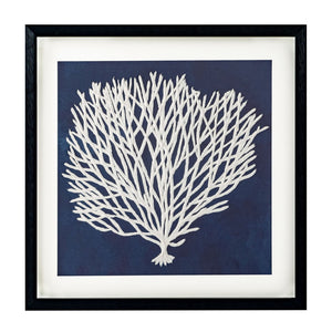 HomeRoots Sea Fan I Coastal Shadowbox Wall Art - Modern Black Textured Print for Home Decor Accent Piece 576629