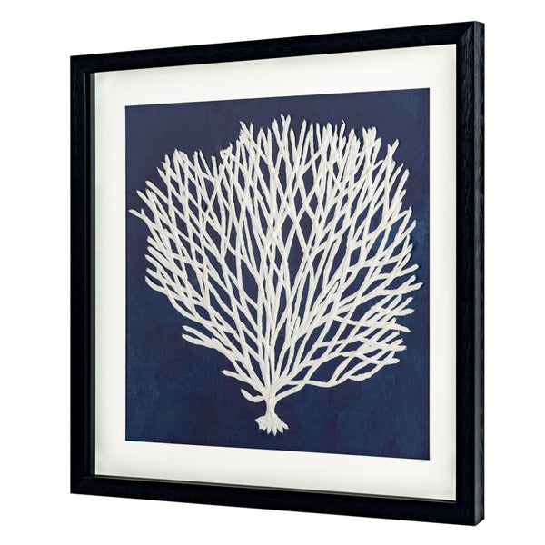 HomeRoots Sea Fan I Coastal Shadowbox Wall Art - Modern Black Textured Print for Home Decor Accent Piece 576629