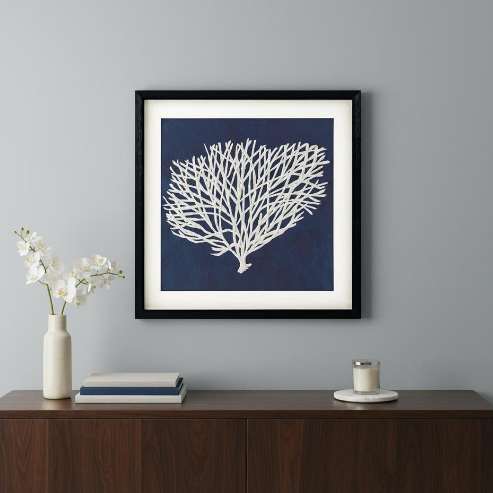 HomeRoots Sea Fan II Black Shadowbox Art - Contemporary Coastal Elegance for Modern Home Decor Spaces 576630