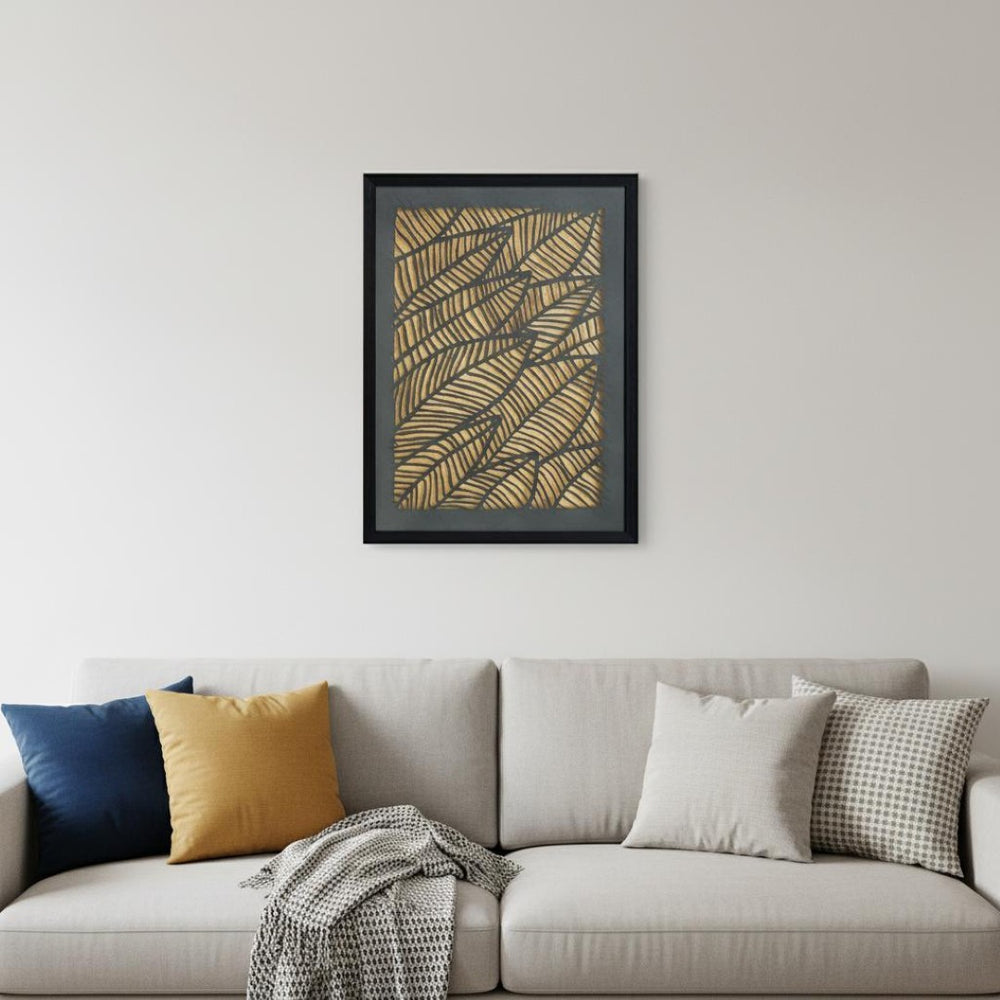 HomeRoots Petiole Black Shadowbox Textual Art - Modern Framed Wall Decor for Stylish Home Interiors 576634
