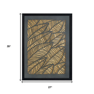 HomeRoots Petiole Black Shadowbox Textual Art - Modern Framed Wall Decor for Stylish Home Interiors 576634