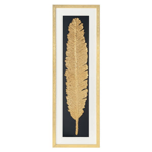 HomeRoots Metallic Feather Shadow Box Wall Art – Elegant Gold Frame Decor for Modern and Transitional Spaces 576636