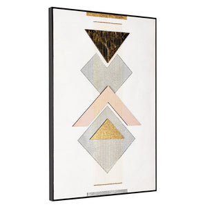 HomeRoots Ternion Modern Geometric Shadowbox Wall Art – Bold Typography & Durable Metal Frame for Style 576642