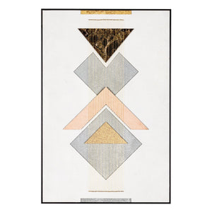 HomeRoots Ternion Modern Geometric Shadowbox Wall Art – Bold Typography & Durable Metal Frame for Style 576642