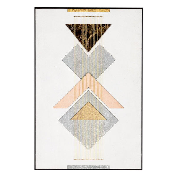 HomeRoots Ternion Modern Geometric Shadowbox Wall Art – Bold Typography & Durable Metal Frame for Style 576642