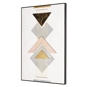 HomeRoots Ternion Modern Geometric Shadowbox Wall Art – Bold Typography & Durable Metal Frame for Style 576642