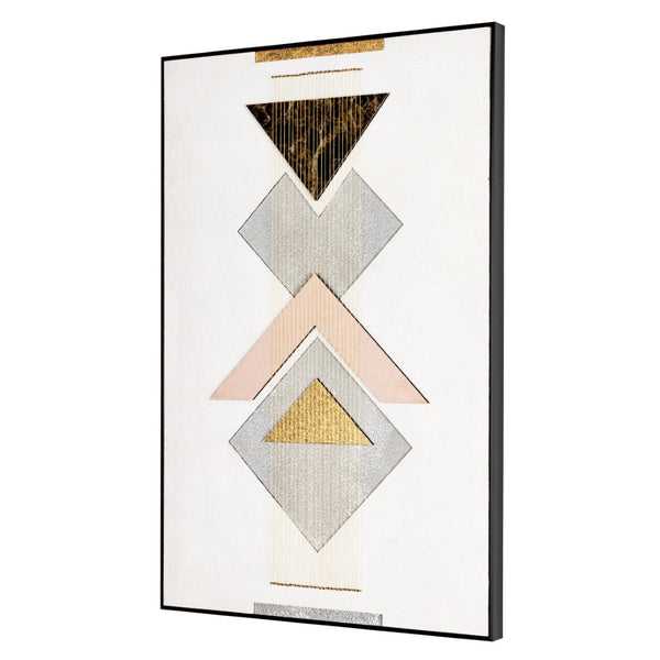 HomeRoots Ternion Modern Geometric Shadowbox Wall Art – Bold Typography & Durable Metal Frame for Style 576642