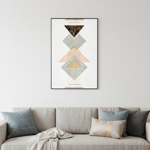 HomeRoots Ternion Modern Geometric Shadowbox Wall Art – Bold Typography & Durable Metal Frame for Style 576642