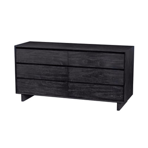 Butler Specialty Halmstad Stylish Wood Panel Dresser With 6 Spacious Drawers For Elegant Scandinavian Storage Solutions Black Mdf,Mindi Wood,Mindi Veneer 5766432-butler