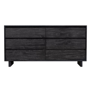 Butler Specialty Halmstad Stylish Wood Panel Dresser With 6 Spacious Drawers For Elegant Scandinavian Storage Solutions Black Mdf,Mindi Wood,Mindi Veneer 5766432-butler