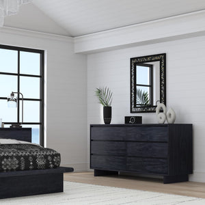Butler Specialty Halmstad Stylish Wood Panel Dresser With 6 Spacious Drawers For Elegant Scandinavian Storage Solutions Black Mdf,Mindi Wood,Mindi Veneer 5766432-butler