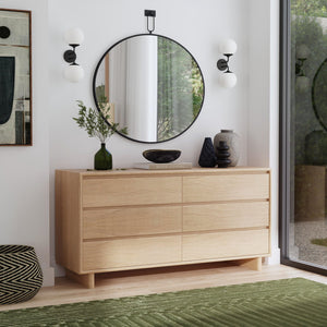 Butler Specialty Halmstad Stylish Wood Panel Dresser With 6 Spacious Drawers For Elegant Scandinavian Storage Solutions Light Brown Mdf,Mindi Wood,Mindi Veneer 5766488-butler