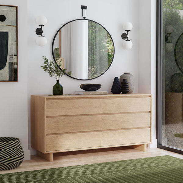 Butler Specialty Halmstad Stylish Wood Panel Dresser With 6 Spacious Drawers For Elegant Scandinavian Storage Solutions Light Brown Mdf,Mindi Wood,Mindi Veneer 5766488-butler