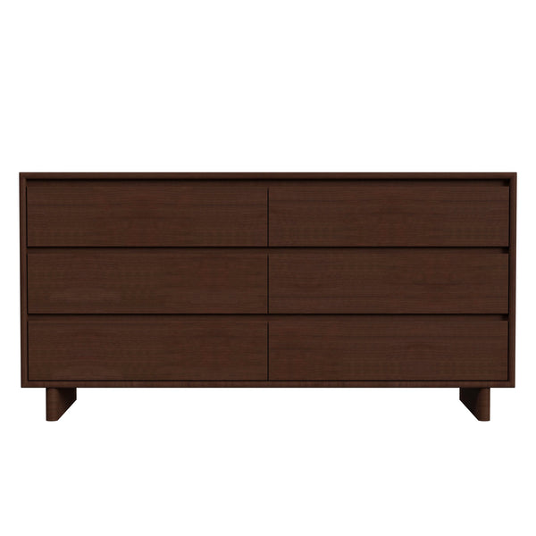 Butler Specialty Butler Halmstad 62" W Rectangular Wood Dresser With 6 Soft Close Drawers - Scandinavian Elegance Brown Mdf,Mindi Wood,Mindi Veneer 5766497-butler
