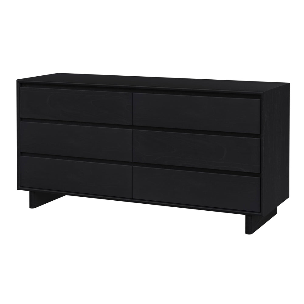 Butler Specialty Butler Halmstad 62" W Scandinavian-style Wood Dresser With 6 Spacious Drawers In Elegant Black Finish Black Mdf,Mindi Wood,Mindi Veneer 5766498-butler