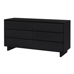 Butler Specialty Butler Halmstad 62" W Scandinavian-style Wood Dresser With 6 Spacious Drawers In Elegant Black Finish Black Mdf,Mindi Wood,Mindi Veneer 5766498-butler