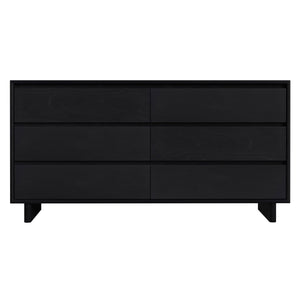 Butler Specialty Butler Halmstad 62" W Scandinavian-style Wood Dresser With 6 Spacious Drawers In Elegant Black Finish Black Mdf,Mindi Wood,Mindi Veneer 5766498-butler