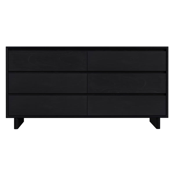 Butler Specialty Butler Halmstad 62" W Scandinavian-style Wood Dresser With 6 Spacious Drawers In Elegant Black Finish Black Mdf,Mindi Wood,Mindi Veneer 5766498-butler