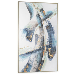 HomeRoots Traverse Hand-Painted Silver Floater Frame Canvas Art - Modern Gallery Wall Decor for Any Space 576650