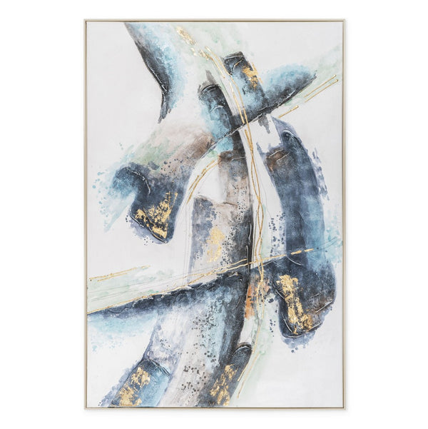 HomeRoots Traverse Hand-Painted Silver Floater Frame Canvas Art - Modern Gallery Wall Decor for Any Space 576650