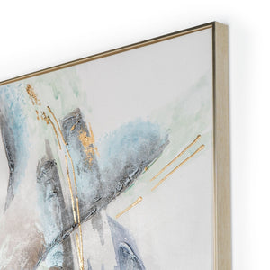 HomeRoots Traverse Hand-Painted Silver Floater Frame Canvas Art - Modern Gallery Wall Decor for Any Space 576650