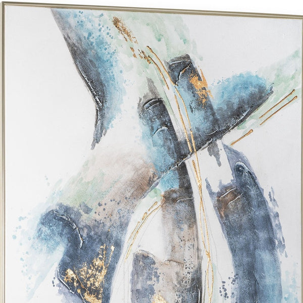 HomeRoots Traverse Hand-Painted Silver Floater Frame Canvas Art - Modern Gallery Wall Decor for Any Space 576650