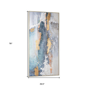 HomeRoots Bounding Hand-Painted Canvas Art in Silver Floater Frame - Vibrant Wall Decor for Modern Spaces 576651