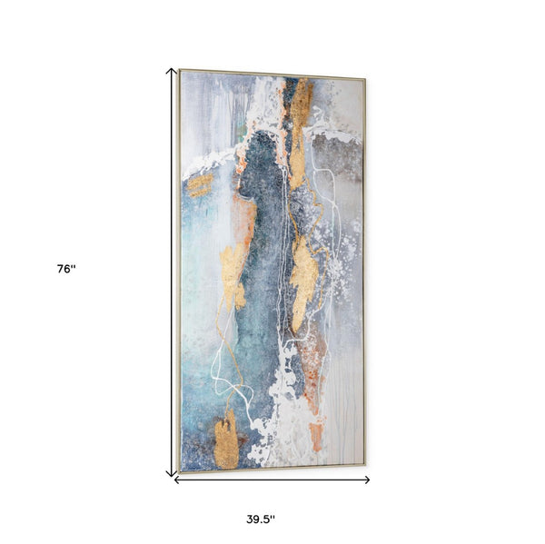 HomeRoots Bounding Hand-Painted Canvas Art in Silver Floater Frame - Vibrant Wall Decor for Modern Spaces 576651