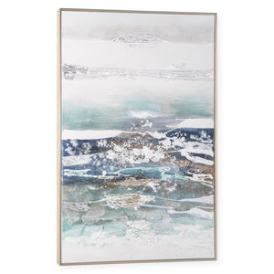 HomeRoots High Seas Silver Floater Frame Canvas Art - Dramatic Coastal Wall Décor for Modern Spaces 576653