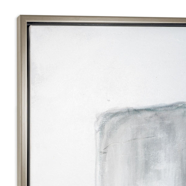 HomeRoots Moonstone Hand-Painted Canvas Art in Silver Floater Frame – Modern Elegance for Any Space 576664