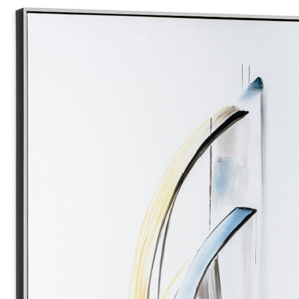 HomeRoots Schooner Hand-Painted Canvas Wall Art in Black Floater Frame – Bold Coastal Decor for Any Space 576666