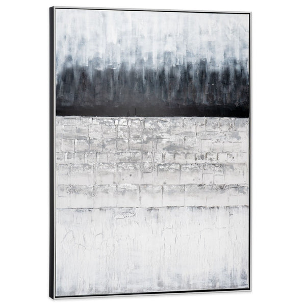 HomeRoots Afterlight Hand-Painted Canvas Art in Black Floater Frame – Bold, Modern Wall Décor for Any Room 576670