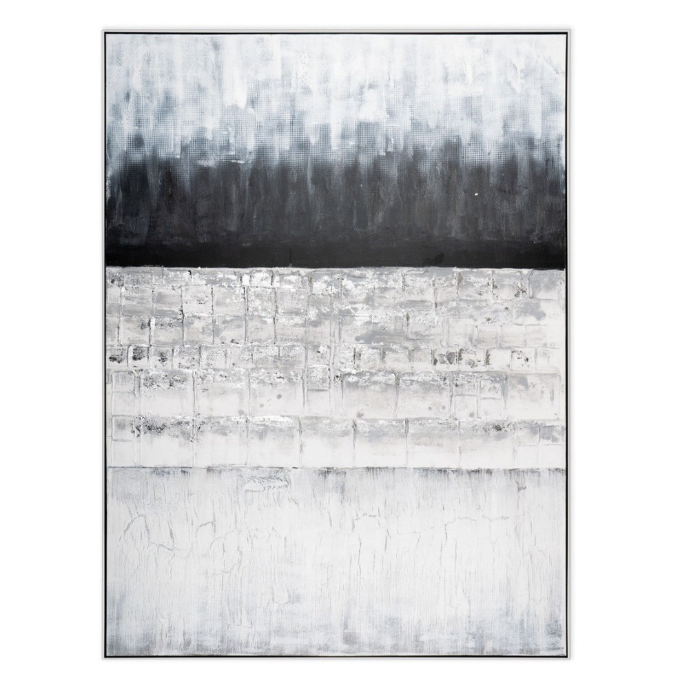 HomeRoots Afterlight Hand-Painted Canvas Art in Black Floater Frame – Bold, Modern Wall Décor for Any Room 576670