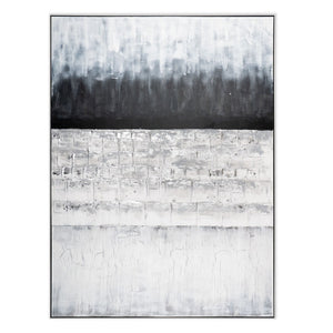 HomeRoots Afterlight Hand-Painted Canvas Art in Black Floater Frame – Bold, Modern Wall Décor for Any Room 576670