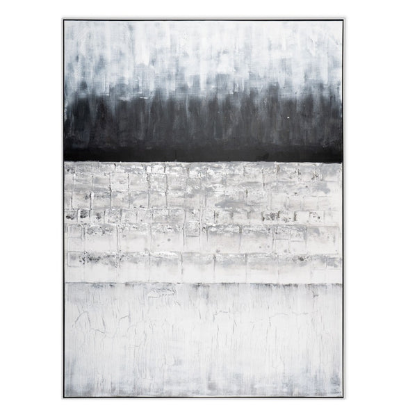 HomeRoots Afterlight Hand-Painted Canvas Art in Black Floater Frame – Bold, Modern Wall Décor for Any Room 576670